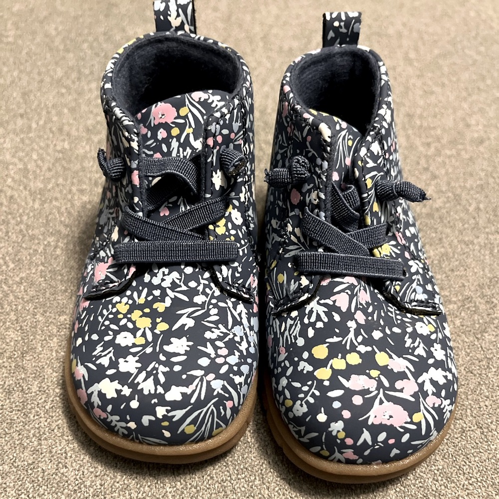 Carter’s Baby’s Navy Floral Boots NWOT